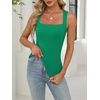 image:imageANRABESS Tank Tops for Womens Square Neck Ribbed Summer Sleeveless ShirtsGreen
