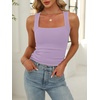 image:imageANRABESS Tank Tops for Womens Square Neck Ribbed Summer Sleeveless ShirtsLight Purple