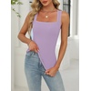 image:imageANRABESS Tank Tops for Womens Square Neck Ribbed Summer Sleeveless ShirtsLight Purple