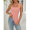 image:imageANRABESS Tank Tops for Womens Square Neck Ribbed Summer Sleeveless ShirtsPeach Pink