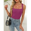 image:imageANRABESS Tank Tops for Womens Square Neck Ribbed Summer Sleeveless ShirtsPurple Red