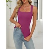 image:imageANRABESS Tank Tops for Womens Square Neck Ribbed Summer Sleeveless ShirtsPurple Red