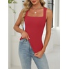 image:imageANRABESS Tank Tops for Womens Square Neck Ribbed Summer Sleeveless ShirtsRed