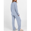 image:imageANRABESS Women 2 Piece Lounge Pajama Matching Sets Ribbed Knit Fall OutfitsBlue