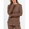 image:imageANRABESS Women 2 Piece Lounge Pajama Matching Sets Ribbed Knit Fall OutfitsBrown