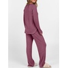 image:imageANRABESS Women 2 Piece Lounge Pajama Matching Sets Ribbed Knit Fall OutfitsDark Red
