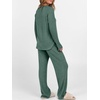 image:imageANRABESS Women 2 Piece Lounge Pajama Matching Sets Ribbed Knit Fall OutfitsGreen