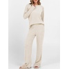 image:imageANRABESS Women 2 Piece Lounge Pajama Matching Sets Ribbed Knit Fall OutfitsLight Khaki