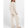 image:imageANRABESS Women 2 Piece Lounge Pajama Matching Sets Ribbed Knit Fall OutfitsLight Khaki
