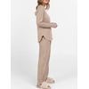 image:imageANRABESS Women 2 Piece Lounge Pajama Matching Sets Ribbed Knit Fall OutfitsTan