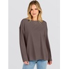 image:imageANRABESS Women Extra Soft Long Sleeve Shirts Oversized Thermal Fleece TopsBrown