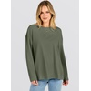 image:imageANRABESS Women Extra Soft Long Sleeve Shirts Oversized Thermal Fleece TopsGreen