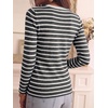 image:imageANRABESS Women Long Sleeve Knit Top Fall Lightweight Fitted Sweater ShirtsBlack Grey White Striped