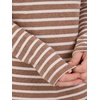 image:imageANRABESS Women Long Sleeve Knit Top Fall Lightweight Fitted Sweater ShirtsKhaki White Striped