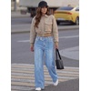 image:imageANRABESS Women Mid Rise Wide Leg Stretchy Jeans Fall Denim PantsLight Blue