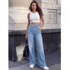 image:imageANRABESS Women Mid Rise Wide Leg Stretchy Jeans Fall Denim PantsLight Blue