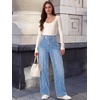 image:imageANRABESS Women Mid Rise Wide Leg Stretchy Jeans Fall Denim PantsLight Blue