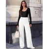 image:imageANRABESS Women Mid Rise Wide Leg Stretchy Jeans Fall Denim PantsWhite