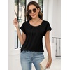 image:imageANRABESS Women Short Sleeve Pleated Scoop Neck Top Business Casual T ShirtsBlack