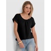 image:imageANRABESS Women Short Sleeve Pleated Scoop Neck Top Business Casual T ShirtsBlack
