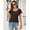 image:imageANRABESS Women Short Sleeve Pleated Scoop Neck Top Business Casual T ShirtsBrown