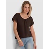 image:imageANRABESS Women Short Sleeve Pleated Scoop Neck Top Business Casual T ShirtsBrown