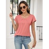 image:imageANRABESS Women Short Sleeve Pleated Scoop Neck Top Business Casual T ShirtsCoral Pink