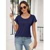 image:imageANRABESS Women Short Sleeve Pleated Scoop Neck Top Business Casual T ShirtsDeep Royal Blue