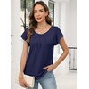 image:imageANRABESS Women Short Sleeve Pleated Scoop Neck Top Business Casual T ShirtsDeep Royal Blue