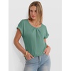 image:imageANRABESS Women Short Sleeve Pleated Scoop Neck Top Business Casual T ShirtsGreen
