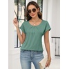 image:imageANRABESS Women Short Sleeve Pleated Scoop Neck Top Business Casual T ShirtsGreen