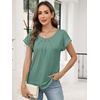 image:imageANRABESS Women Short Sleeve Pleated Scoop Neck Top Business Casual T ShirtsGreen