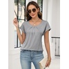 image:imageANRABESS Women Short Sleeve Pleated Scoop Neck Top Business Casual T ShirtsGrey