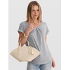 image:imageANRABESS Women Short Sleeve Pleated Scoop Neck Top Business Casual T ShirtsGrey