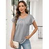 image:imageANRABESS Women Short Sleeve Pleated Scoop Neck Top Business Casual T ShirtsGrey