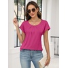 image:imageANRABESS Women Short Sleeve Pleated Scoop Neck Top Business Casual T ShirtsHot Pink