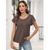 image:imageANRABESS Women Short Sleeve Pleated Scoop Neck Top Business Casual T ShirtsLight Brown