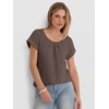 image:imageANRABESS Women Short Sleeve Pleated Scoop Neck Top Business Casual T ShirtsLight Brown