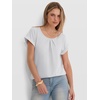 image:imageANRABESS Women Short Sleeve Pleated Scoop Neck Top Business Casual T ShirtsWhite