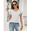 image:imageANRABESS Women Short Sleeve Pleated Scoop Neck Top Business Casual T ShirtsWhite
