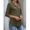 image:imageANRABESS Womens 34 Sleeve Tops Henley V Neck Fall Summer T ShirtsArmy Green