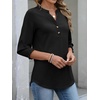 image:imageANRABESS Womens 34 Sleeve Tops Henley V Neck Fall Summer T ShirtsBlack