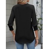 image:imageANRABESS Womens 34 Sleeve Tops Henley V Neck Fall Summer T ShirtsBlack