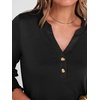 image:imageANRABESS Womens 34 Sleeve Tops Henley V Neck Fall Summer T ShirtsBlack