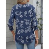 image:imageANRABESS Womens 34 Sleeve Tops Henley V Neck Fall Summer T ShirtsBlue White Floral
