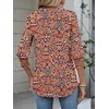image:imageANRABESS Womens 34 Sleeve Tops Henley V Neck Fall Summer T ShirtsBohemian Orange
