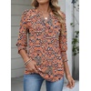 image:imageANRABESS Womens 34 Sleeve Tops Henley V Neck Fall Summer T ShirtsBohemian Orange