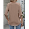 image:imageANRABESS Womens 34 Sleeve Tops Henley V Neck Fall Summer T ShirtsLight Khaki