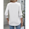 image:imageANRABESS Womens 34 Sleeve Tops Henley V Neck Fall Summer T ShirtsWhite