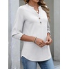 image:imageANRABESS Womens 34 Sleeve Tops Henley V Neck Fall Summer T ShirtsWhite